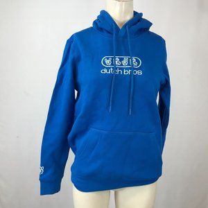 DUTCH BROS- WOMEN'S X-SMALL - BLUE LONG SLEEVE PULLOVER HOODIE